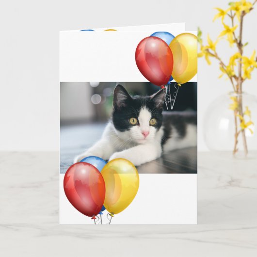 Kitten Kaart (Gele Bloem)