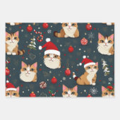Kitten kerst inpakpapier vellen (Voorkant 3)