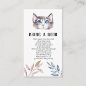 Kitten Kitty Cat Baby shower Breng een boekenomhul Informatiekaartje (Voorkant)