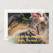 Kitten kus krijgen goed briefkaart (Voorkant / Achterkant)