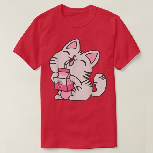 Kitten Lait Boire Otaku Neko Japon T-shirt (Design devant)