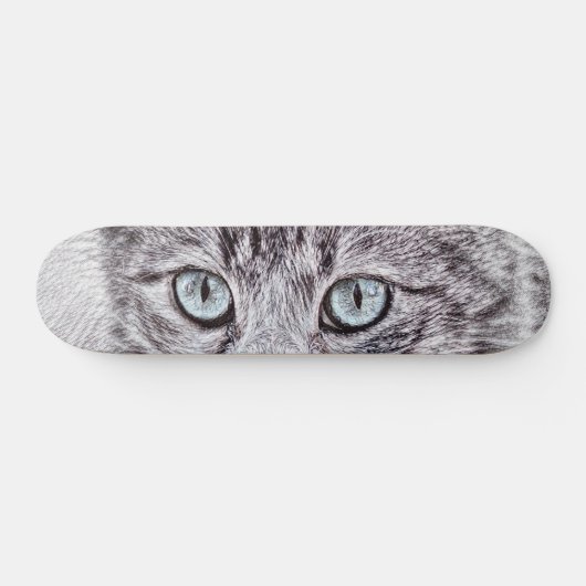 Kitten Love Cute Kitty Cat with Luminous Blue Eyes Skateboard (Horizontaal)