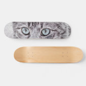 Kitten Love Cute Kitty Cat with Luminous Blue Eyes Skateboard (Horizontaal)