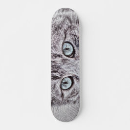 Kitten Love Cute Kitty Cat with Luminous Blue Eyes Skateboard