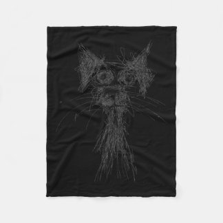 Kitten Lover Abstract Scribble Art Cute Cat Cat  Fleece Deken