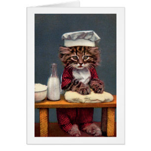 Kitten Making Bread, artiste inconnu