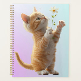 Kitten met bloem planner