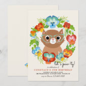 Kitten met een bril Verjaardagsfeestje Kaart (Voorkant / Achterkant)