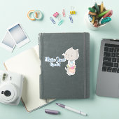 Kitten met een mand van bloemen sticker (iPad Cover)