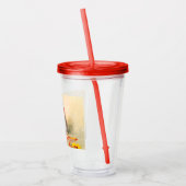 Kitten met een rood lint acryl drinkbeker (Links)