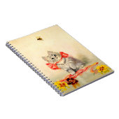 Kitten met een rood lint notitieboek (Rechterzijde)