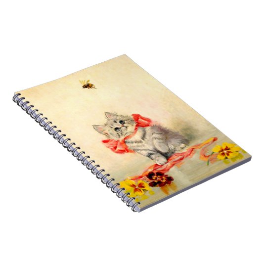 Kitten met een rood lint notitieboek (Rechterzijde)