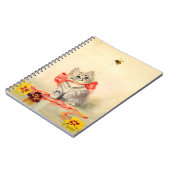 Kitten met een rood lint notitieboek (Linkerzijde)