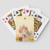 Kitten met een rood lint pokerkaarten (Achterkant)