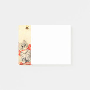 Kitten met een rood lint post-it® notes