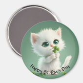 Kitten met een Shamrock magneet (Voorkant / Achterkant)