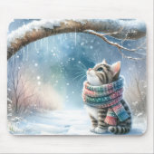 Kitten met een wintersjaal muismat (Voorkant)