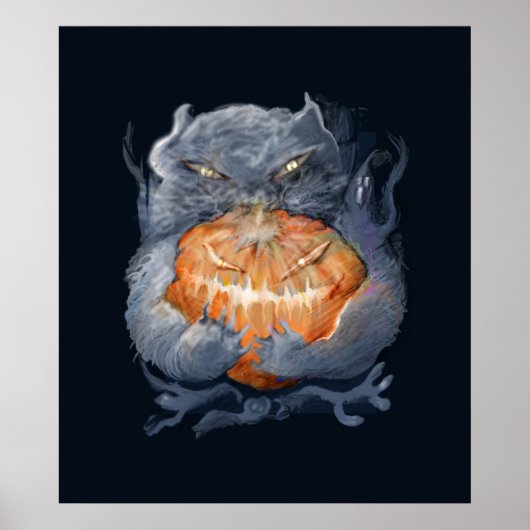 * * kitten met pompoen * * * poster (Voorkant)