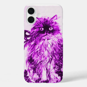 KITTEN MET ROZEN, Paars Violet en wit iPhone 16 Plus Hoesje