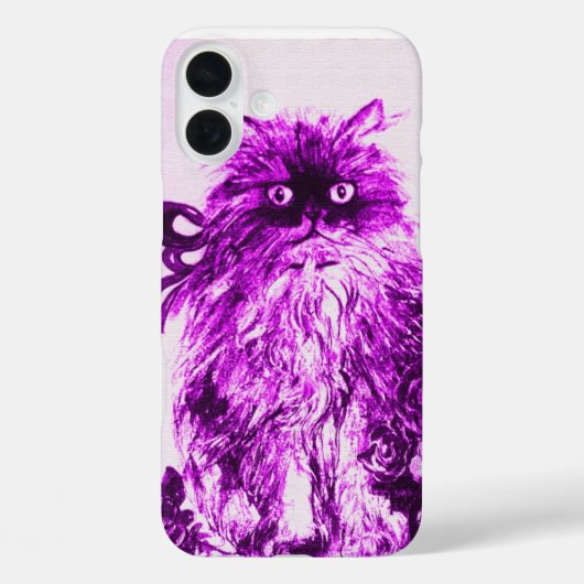 KITTEN MET ROZEN, Paars Violet en wit Case-Mate iPhone Case (Achterkant)
