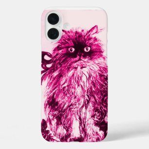 KITTEN MET ROZEN, Roze Fuchsia White iPhone 16 Plus Hoesje