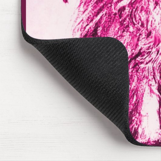 KITTEN MET ROZEN, Roze Fuchsia White Muismat (Hoek)