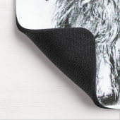 KITTEN MET ROZEN, zwart en wit rood Muismat (Hoek)