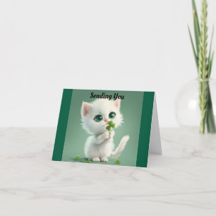 Kitten met Shamrock Wenskaart Kaart