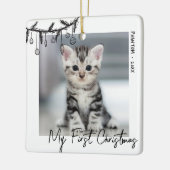 Kitten mijn eerste kerstfoto keramisch ornament (Links)