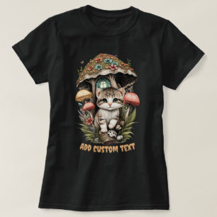 Kitten Mushroom House Bloemen, Kat Huisdier Liefhe T-shirt
