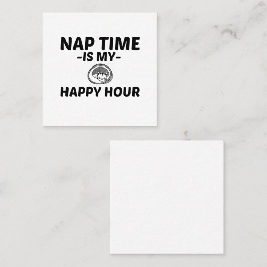 KITTEN NAP TIME HAPPY UUR VIERKANTE VISITEKAARTJE (Voorkant / Achterkant)