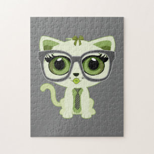 Kitten Nerd - Groen Legpuzzel