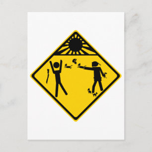 Kitten Ninja Road Sign Briefkaart