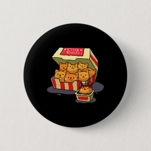 Kitten Nuggets Food Pun Cat Lover Gift Kip Nug Ronde Button 5,7 Cm
