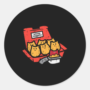Kitten Nuggets Schattig Fastfood Kat Voedsel Liefh Ronde Sticker