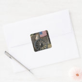 Kitten On an Old Wagon Wheel  Vierkante Sticker (Envelop)