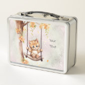 Kitten op een Swing Metal Lunch Box (Achterkant)