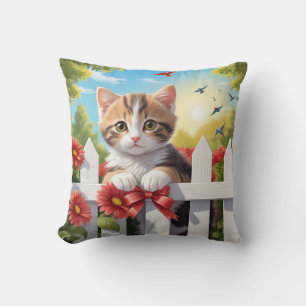 Kitten op het hek kussen