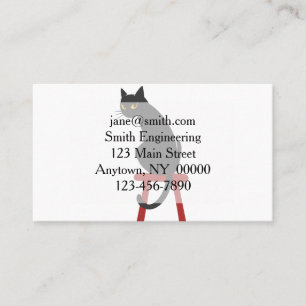 kitten op houten spoel - Kies achterkleur Visitekaartje
