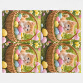 Kitten Photo Easter Eggs Pattern Fleece Deken (Voorkant (Horizontaal))