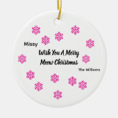 Kitten Photo Text Jingle Meows, Customize, Keramisch Ornament (Voorkant)