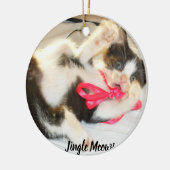 Kitten Photo Text Jingle Meows, Customize, Keramisch Ornament (Links)