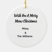 Kitten Photo Text Jingle Meows, Customize, Keramisch Ornament (Achterkant)