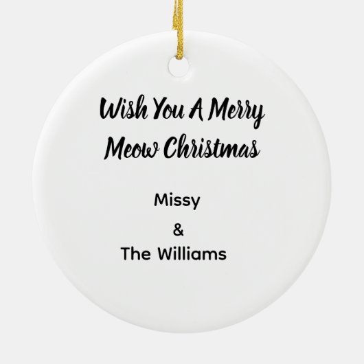 Kitten Photo Text Jingle Meows, Customize, Keramisch Ornament (Achterkant)