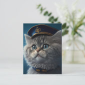 Kitten Pilot Kapitein Briefkaart (Staand voorkant)