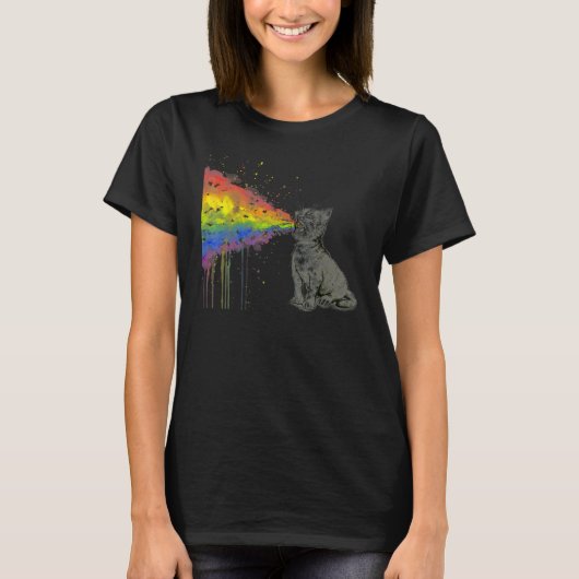 Kitten Puking Rainbows T-shirt (Voorkant)