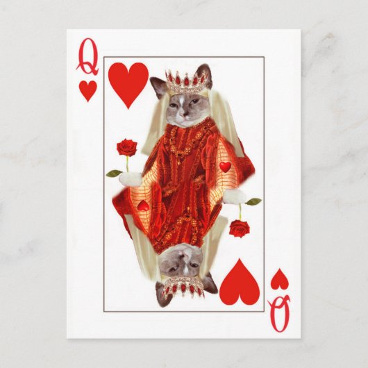 Kitten Queen of Hearts Briefkaart (Voorkant)
