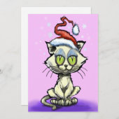 Kitten Santa Hat Kaart (Voorkant / Achterkant)
