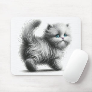Kitten schets op wit muismat