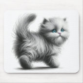 Kitten schets op wit muismat (Voorkant)